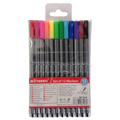 Fibre Tip Markers - 0.4mm - 12 Piece Set
