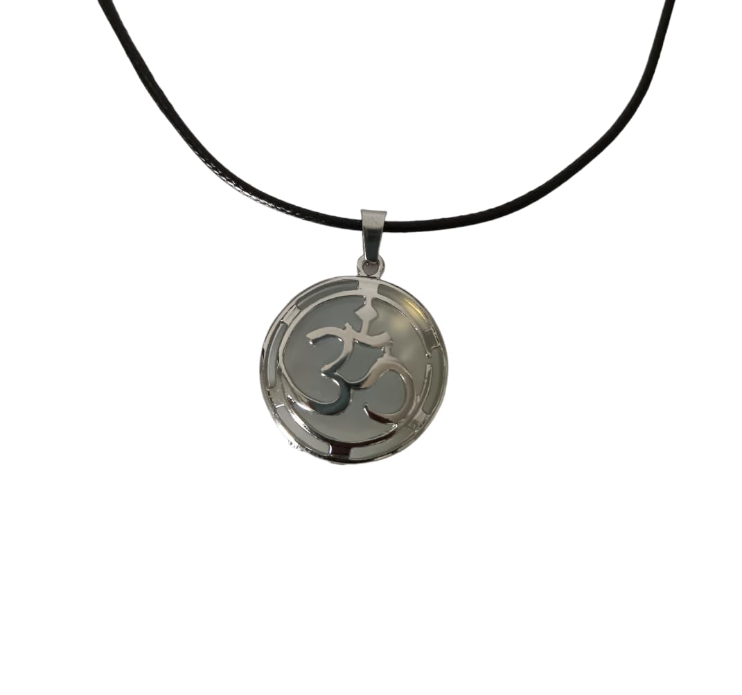 Earth Stone Collection - OM Symbol Crystal Stone Necklace (Opal)