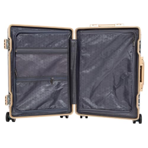 Classic Aluminum Frame Travel Suitcase - 22 inch - Wine Red