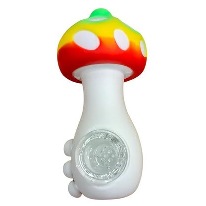 Silicone Rasta Pipe - Mushroom (Red)