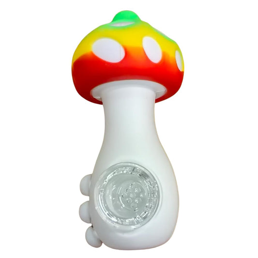 Silicone Rasta Pipe - Mushroom (Red)
