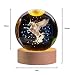 Crystal Ball Lamp with 3D Engraving and Luminous Base - 2 Pack (Unicorn and Galaxy)