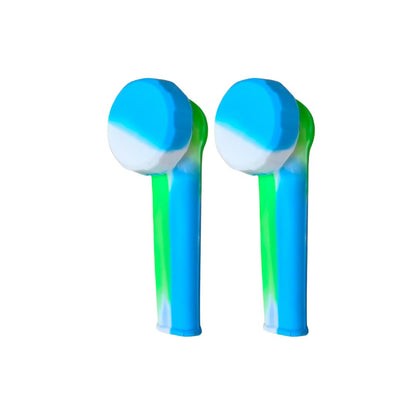 Mini Silicone Pipe With Lid - 2 Pack - Blue