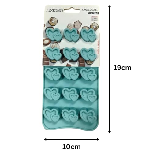 Silicone Chocolate Mold - Double Hearts - 19x10cm (Blue)