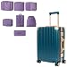 26" Hard Shell Suitcase with 7‑Piece Packing Organizer Travel Combo (Blue and Purple)
