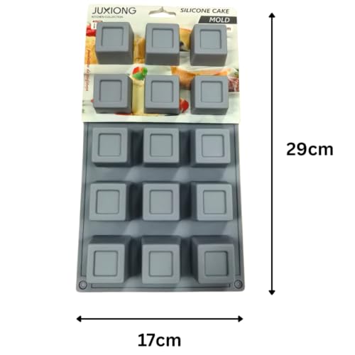 Silicone Cake Mold - Mini Squares - 29×17cm (Grey)