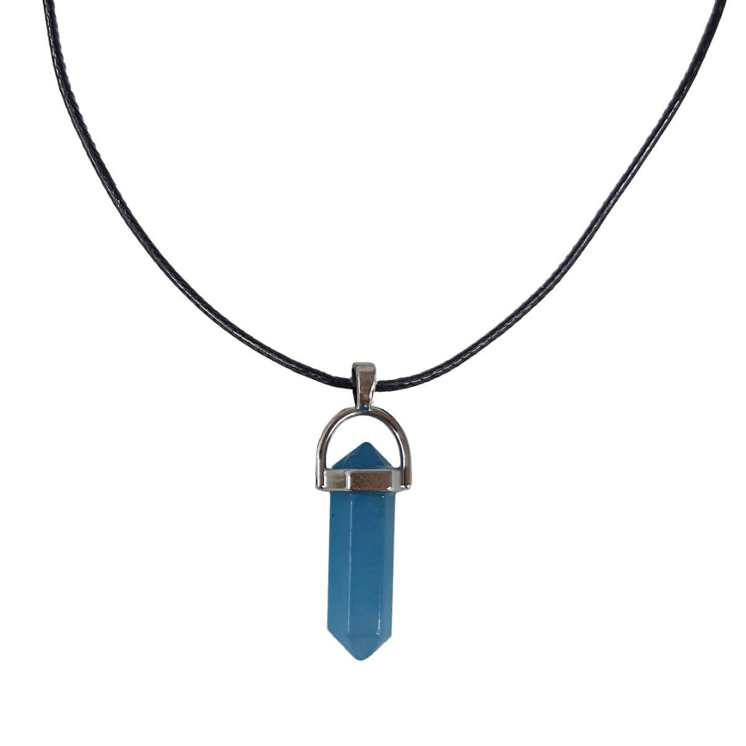 Earth Stone Collection - Bullet Crystal Stone Necklace (Aquamarine)