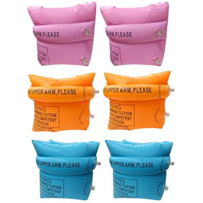 Swimming Inflatable Floating Arm Bands - 3 Pack with 3 Colors
