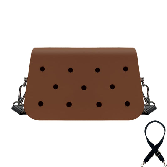 Coco EVA Croc Crossbody Bag – Lightweight Waterproof Shoulder Bag (Brown)