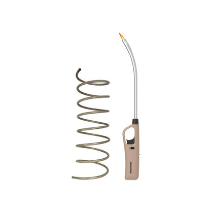 Stainless Steel Braai Spiral For Braai & Air Fryer And Flexible Extra Length Braai Lighter (Brown)