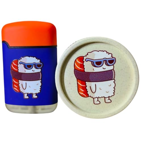 Windproof Jet Flame Torch Lighter And Biodegradable Herb Grinder Combo - Sushi