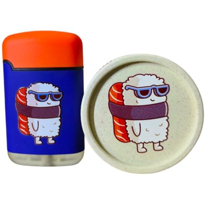 Windproof Jet Flame Torch Lighter And Biodegradable Herb Grinder Combo - Sushi
