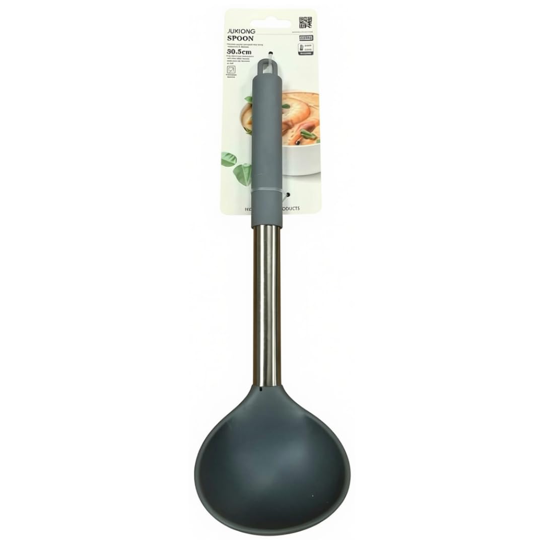 Silicone Soup Ladle - 30.5x9cm (Grey)