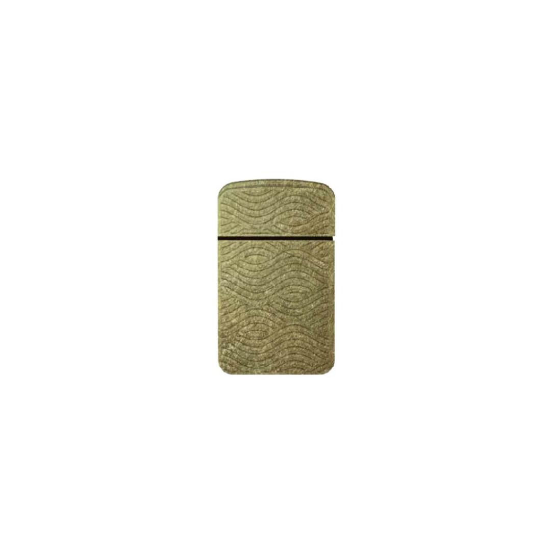 Zl -12 Metallic Windproof Torch Jet Lighter With Pouch (Aged Gold Wave)