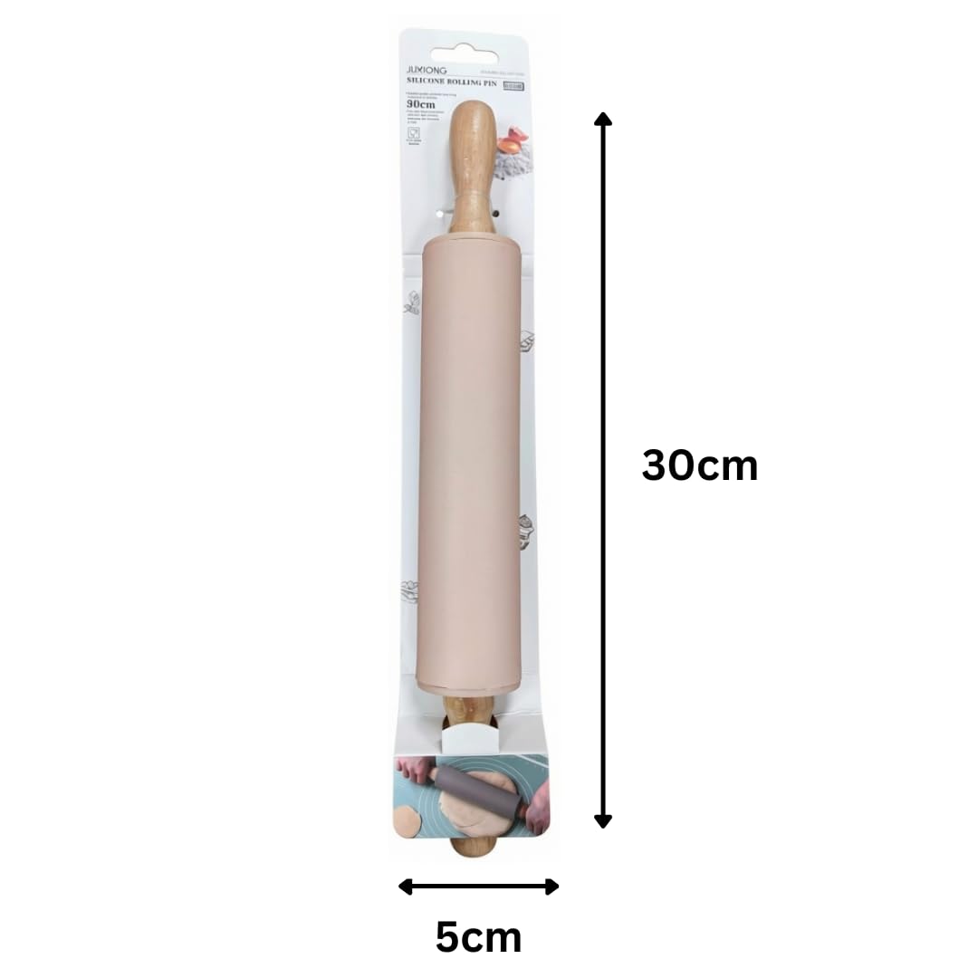 Silicone Rolling Pin - 30x5cm (Pink)