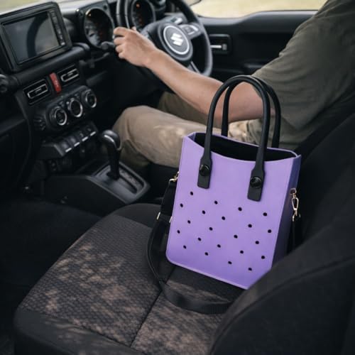 EVA Croc Tote Bag with Adjustable Strap – Ztylish (Purple)