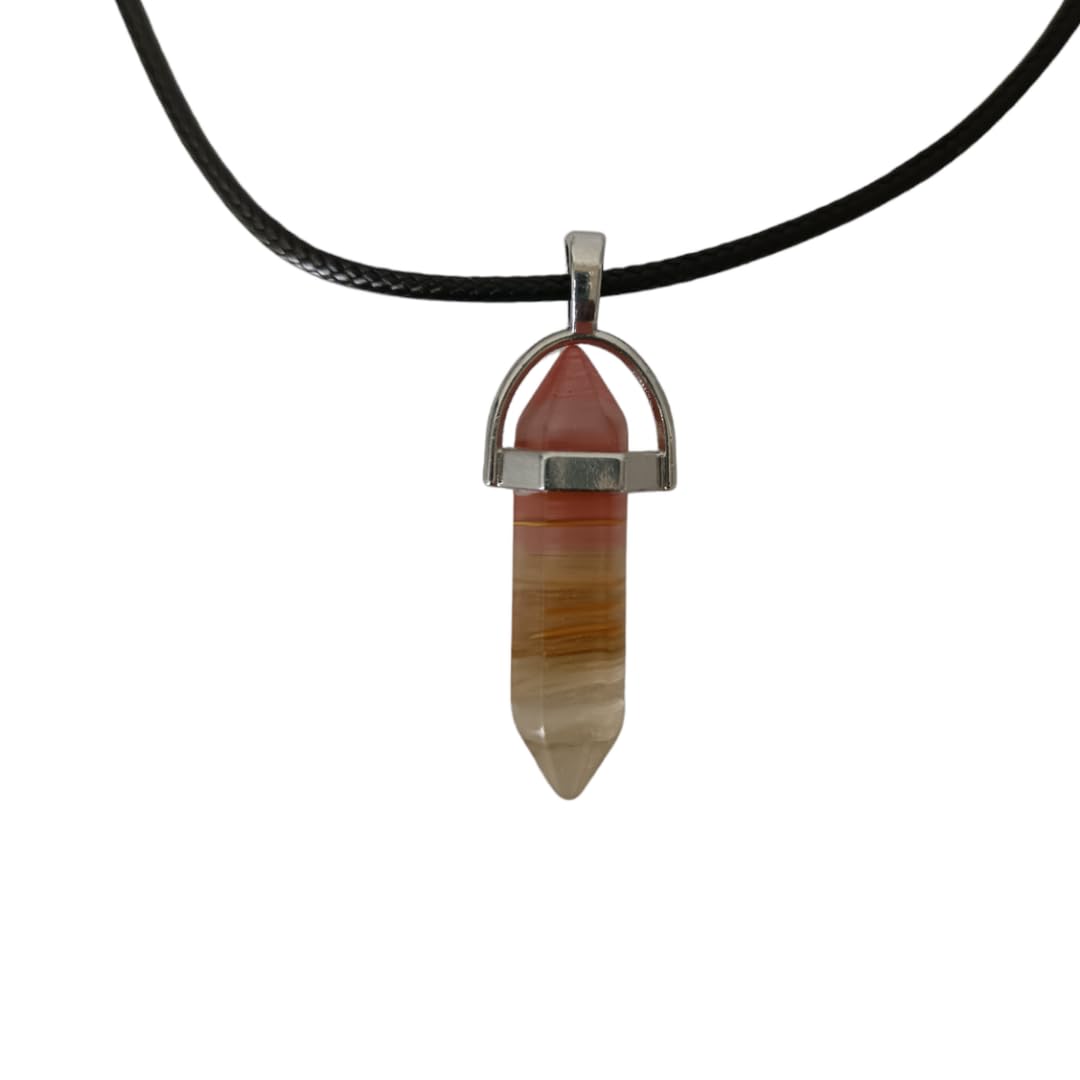 Earth Stone Collection - Bullet Crystal Stone Necklace (Amethyst)