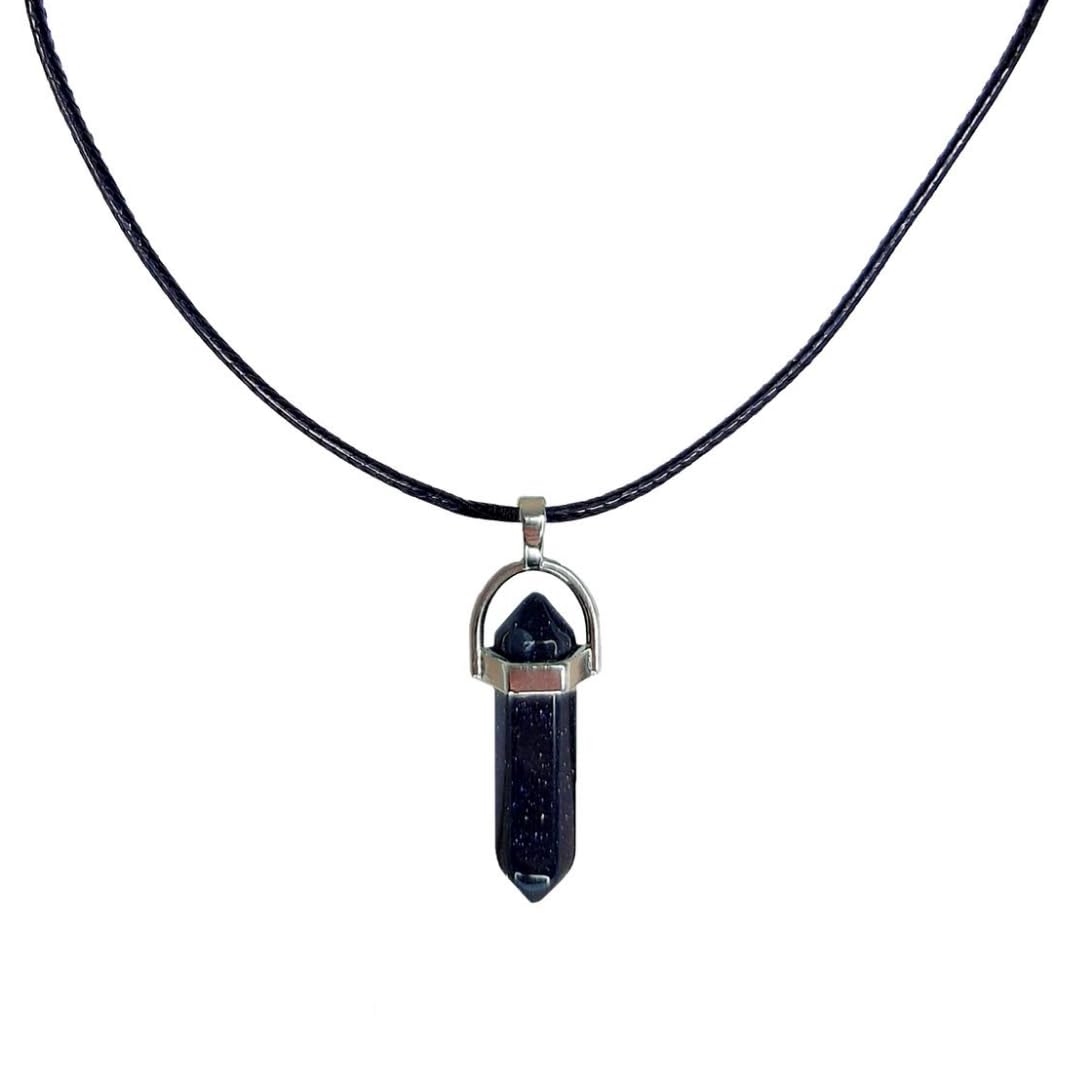 Earth Stone Collection - Bullet Crystal Stone Necklace (Blue Sand)