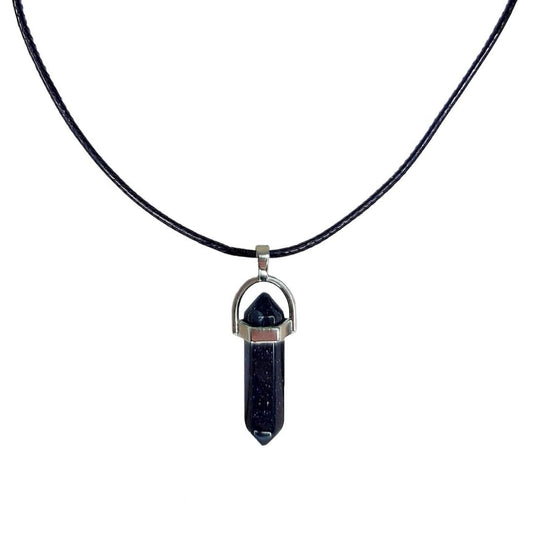 Earth Stone Collection - Bullet Crystal Stone Necklace (Blue Sand)
