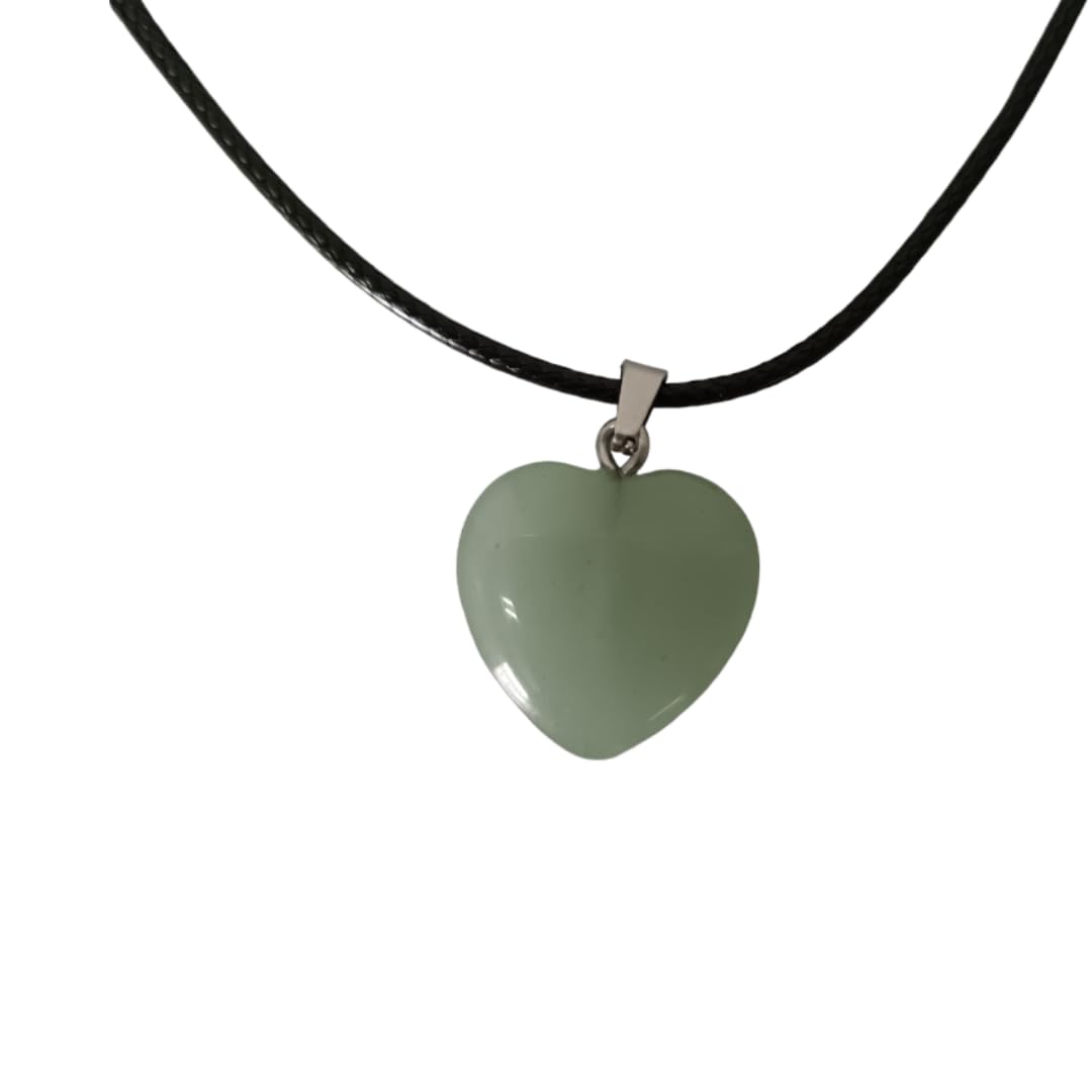 Earth Stone Collection - Heart Crystal Stone Necklace (Aventurine)