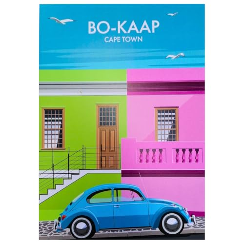 Glenn John Art A4 Print – Bo-Kaap (Front View), Cape Town | Digital Travel Poster Artwork | Premium Print by Cape Town Designer Glenn John