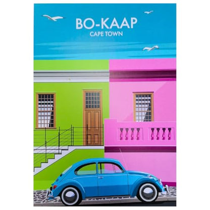 Glenn John Art A4 Print – Bo-Kaap (Front View), Cape Town | Digital Travel Poster Artwork | Premium Print by Cape Town Designer Glenn John