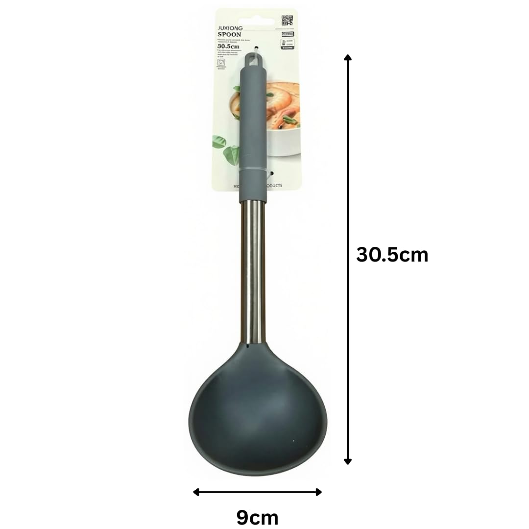 Silicone Soup Ladle - 30.5x9cm (Grey)