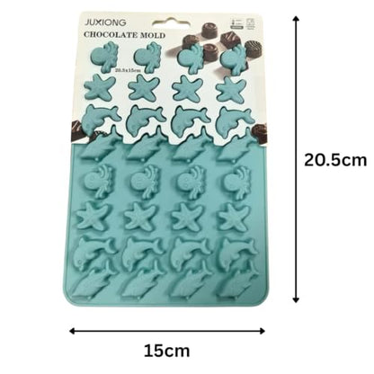 Silicone Chocolate Mold - Sea Creatures - 20.5x15cm (Blue)