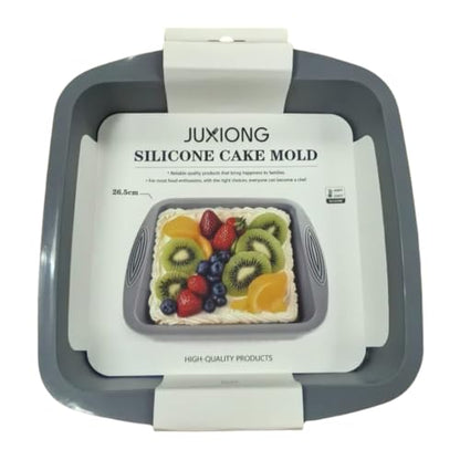 Silicone Cake Mold - Square - 26.5x26.5cm (Grey)