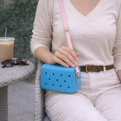 Nana EVA Croc Shoulder Bag & Coco EVA Croc Crossbody Bag Combo Set (Blue)
