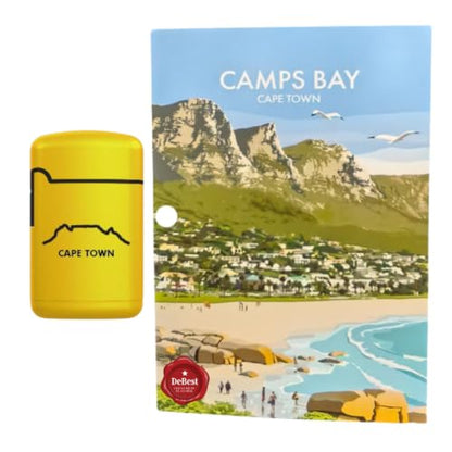 Debest Cape Town Travel Art Card A5 - Camps Bay and ZL3 Torch Jet Lighter