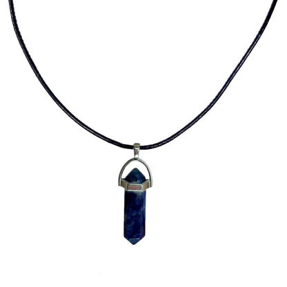 Earth Stone Collection - Bullet Crystal Stone Necklace (Sodalite)