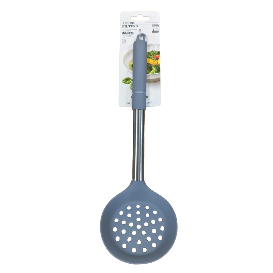 Silicone Slotted Ladle - 32.5x10cm (Grey)