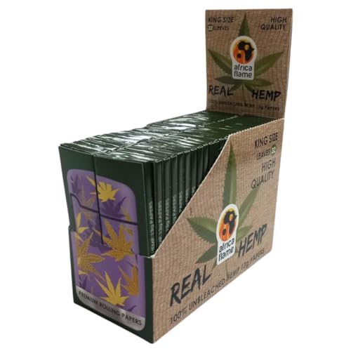 Africa Flame 100% Hemp Rolling Paper - 50 Booklets - Lilac - 2 Pack
