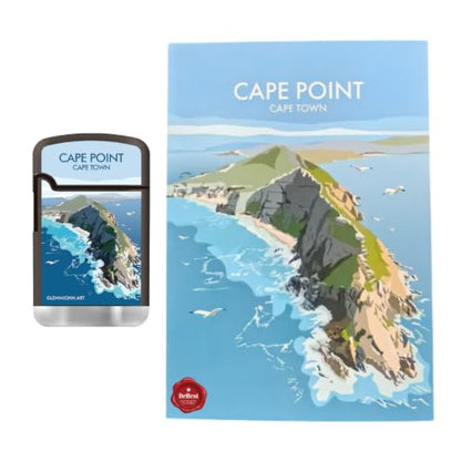 Debest Cape Town Travel Art Card A5 - Cape Point And ZL3 Torch Jet Lighter