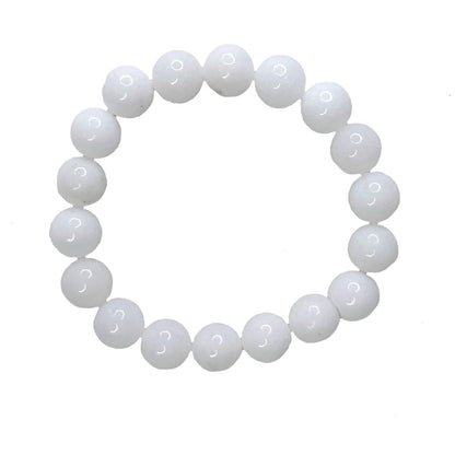 Earth Stone Collection - Crystal Stone Bracelet (White Agate)