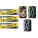 ZL3 Windproof Army Design Torch Jet Lighters + Smiley Queen Size Rolling Papers with Tips - 6 Pack