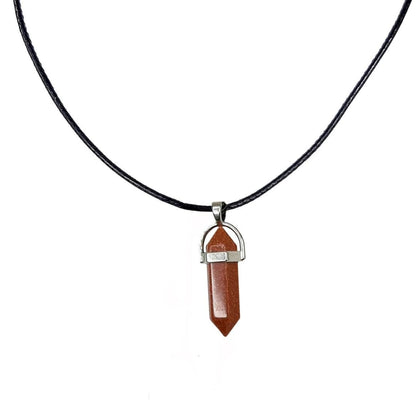 Earth Stone Collection - Bullet Crystal Stone Necklace (Gold Sand)