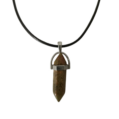 Earth Stone Collection - Bullet Crystal Stone Necklace (Unakite)