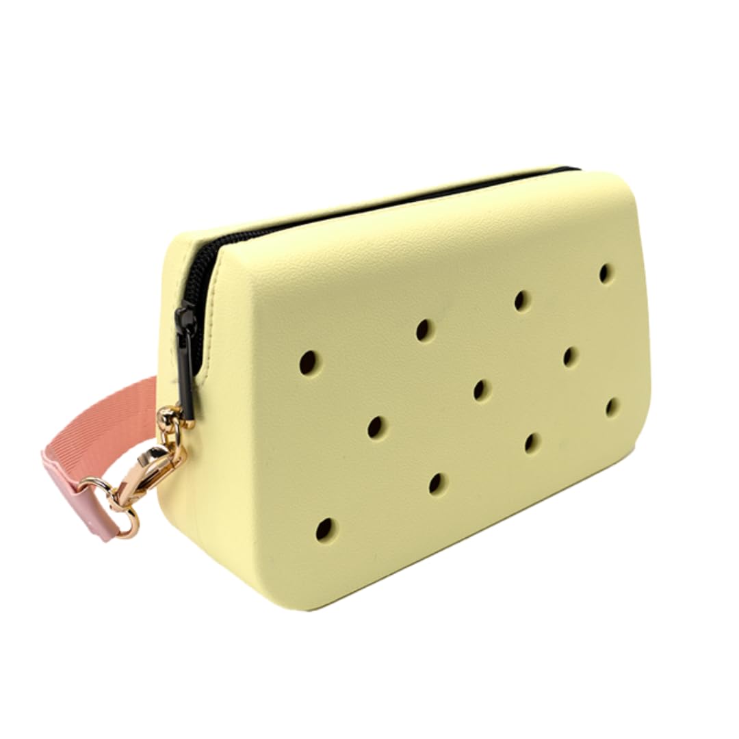 Coco EVA Croc Crossbody Bag – Lightweight Waterproof Shoulder Bag (Pastel Yellow)