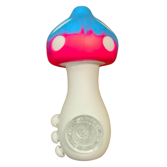 Silicone Rasta Pipe - Mushroom (Pink)