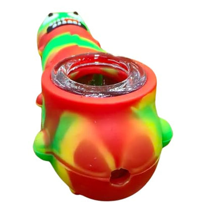 Silicone Rasta Pipe – Pickle Rick (Red)