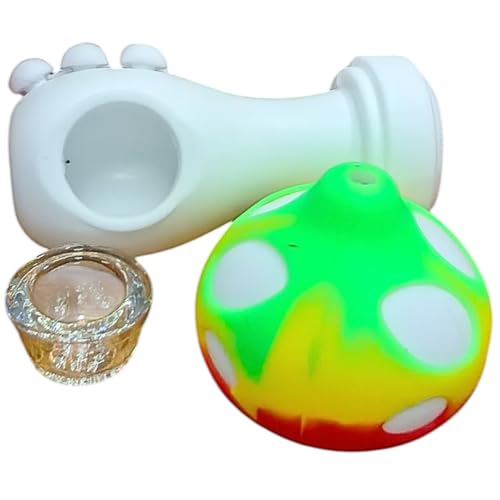 Silicone Rasta Pipe - Mushroom (Red)