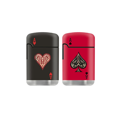 ZL 3 Mega Jet Flame Lighter Aces Black&Red- Heart&Spade - 2Pack