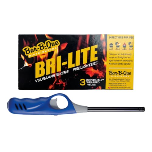 Medium Braai Lighter And 3 Piece Individually Wrapped Fire Lighter Combo (Blue)
