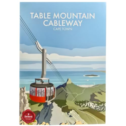 Debest Cape Town Travel Art Card A5 - Table Mountain Cable Way And ZL3 Torch Jet Lighter