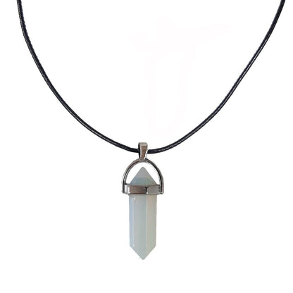 Earth Stone Collection - Bullet Crystal Stone Necklace (Opal)