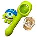 Silicone Rasta Spoon Pipe - Cartoon Faces (Green & Blue)