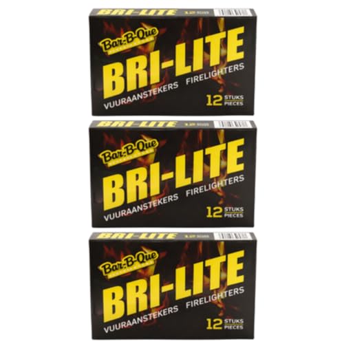 Bar-B-Que Bri-Lite Firelighters, Individually Wrapped, 12 Pieces per Box, 3 Pack