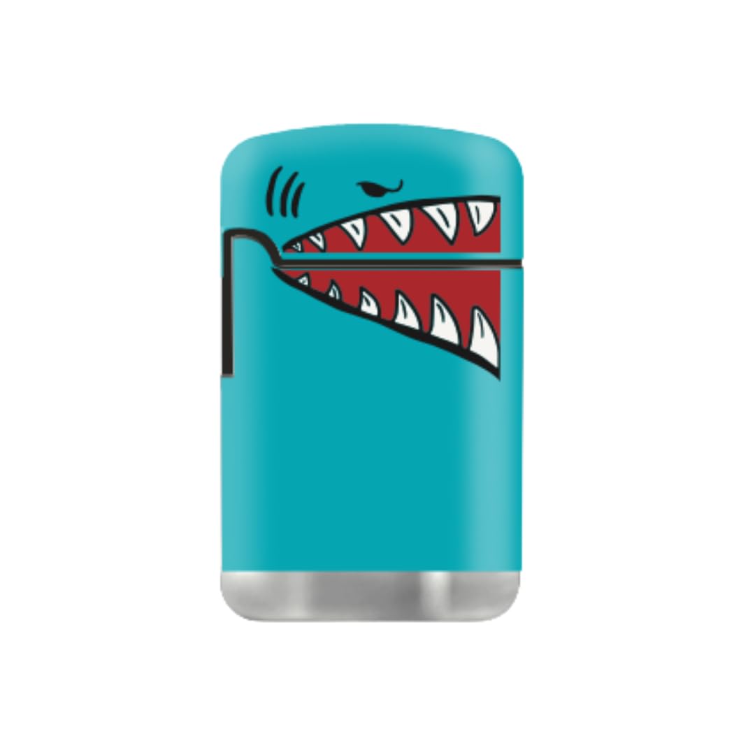 Mini Silicone Pipe With Lid And Zengaz Shark Lighter (Blue)